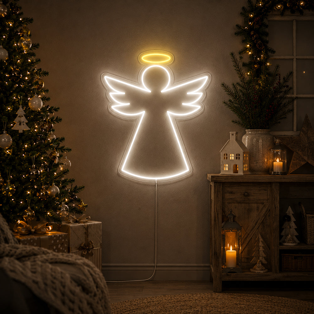Juleengel LED-neonskilt - Made in London Jule-neonskilte