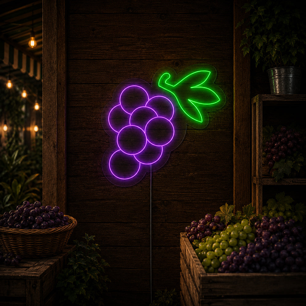 Segno di uva a Led Neon - Made a London Food Restaurants Neon Signs