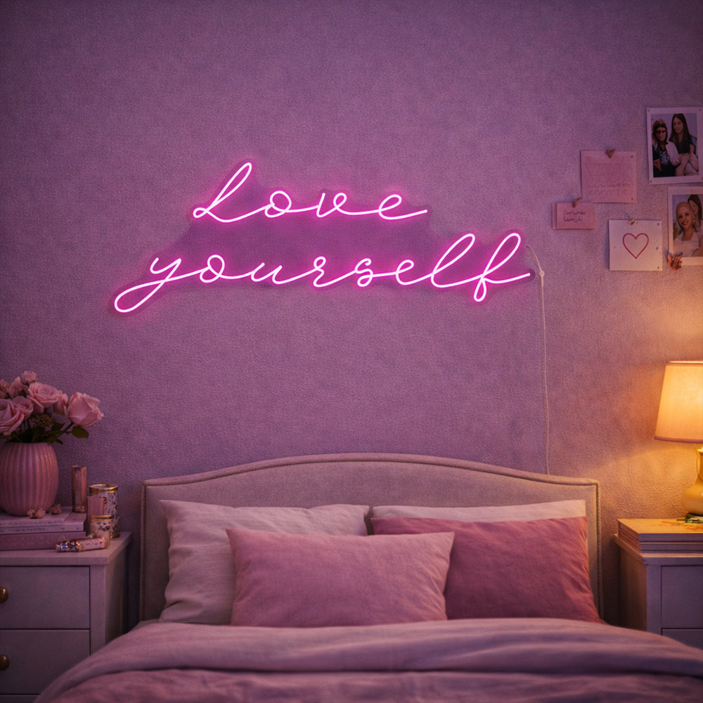 Love Yourself LED Neon Sign - Made in London Inspirational Neon Signs