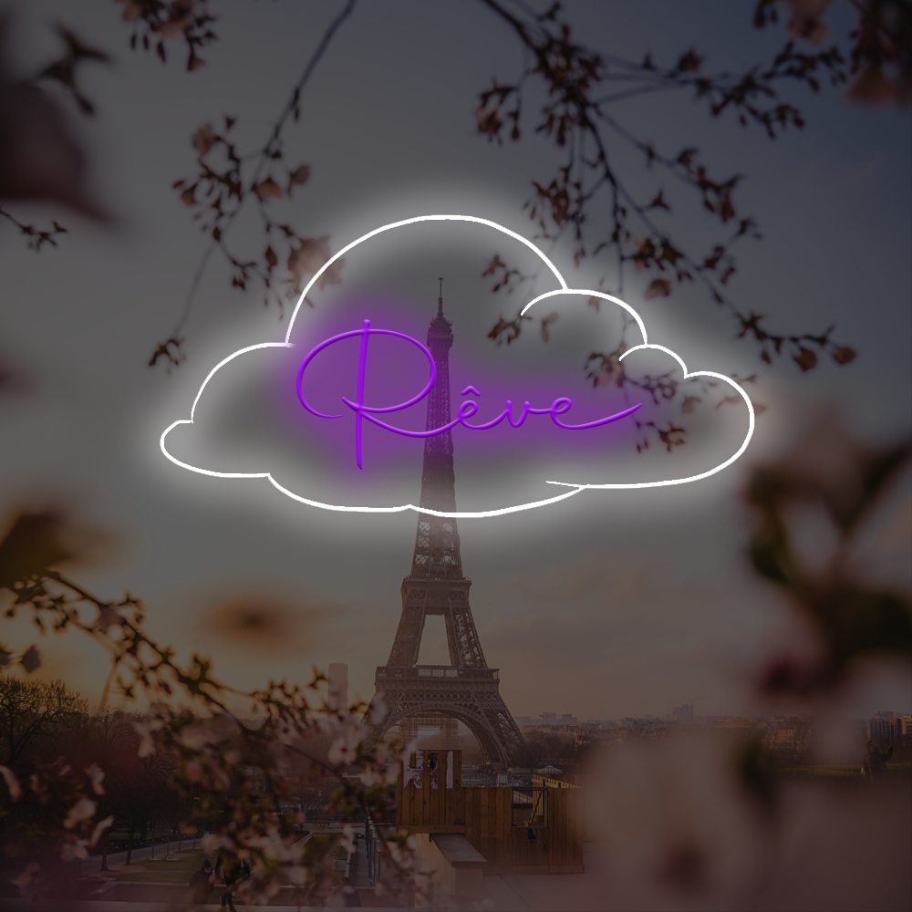 Rêve French LED Neon Sign - Lavet i London Neon Skilte