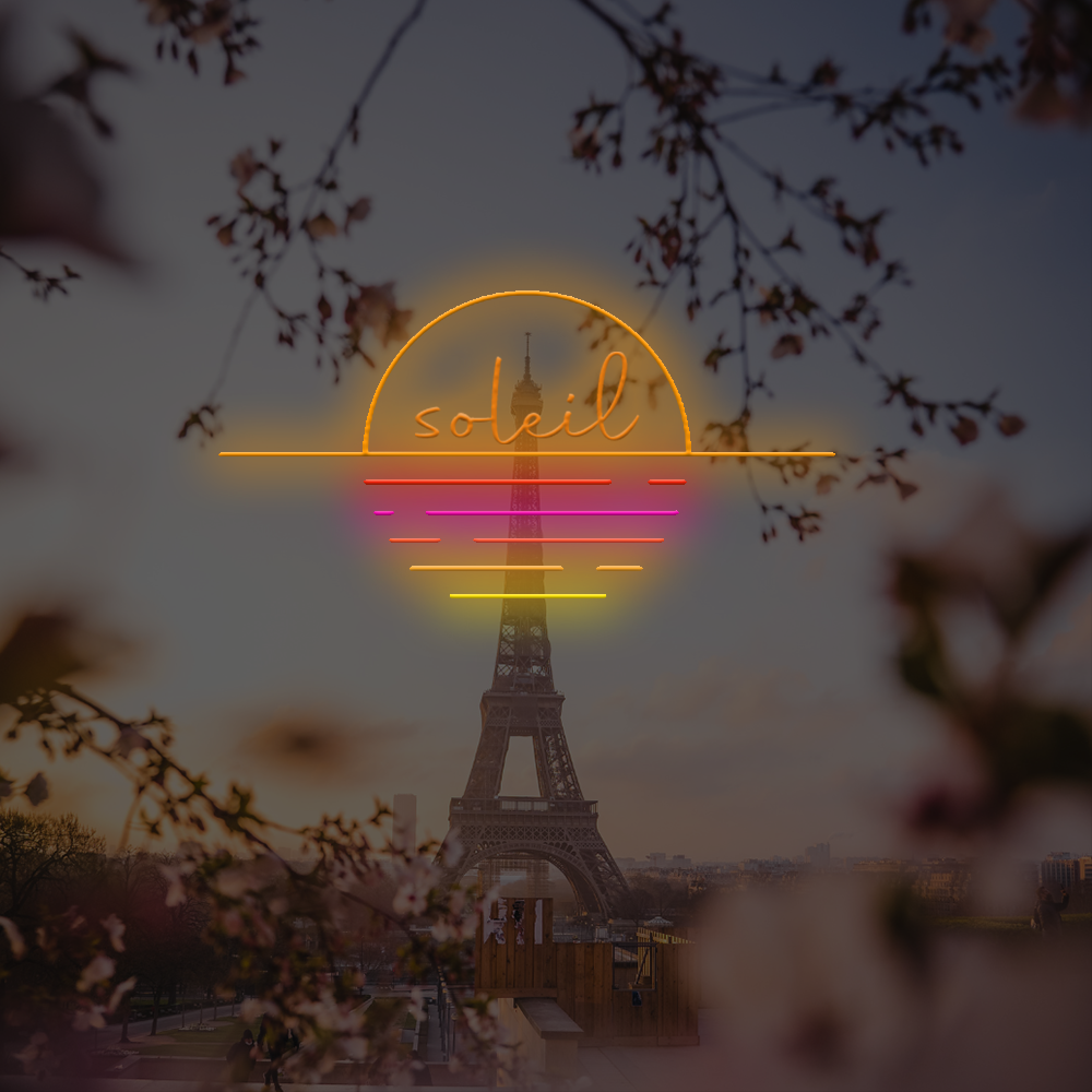 Soleil French LED Neon Sign - Lavet i London Neon Skilte