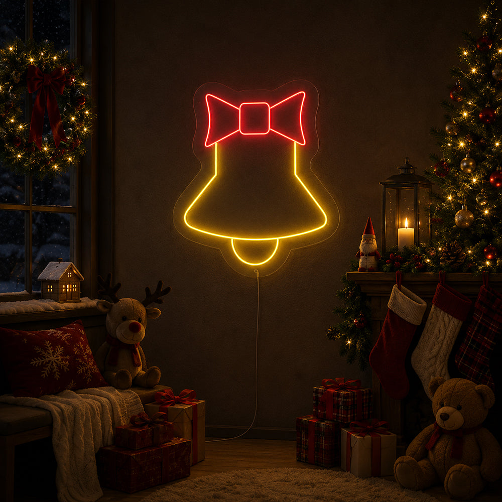 Weihnachtsglocke LED -Neonschild - Made in London Decoration Neon Zeichen