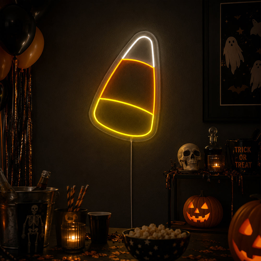 Candy Corn - LED neonskilte til Halloween lavet i London
