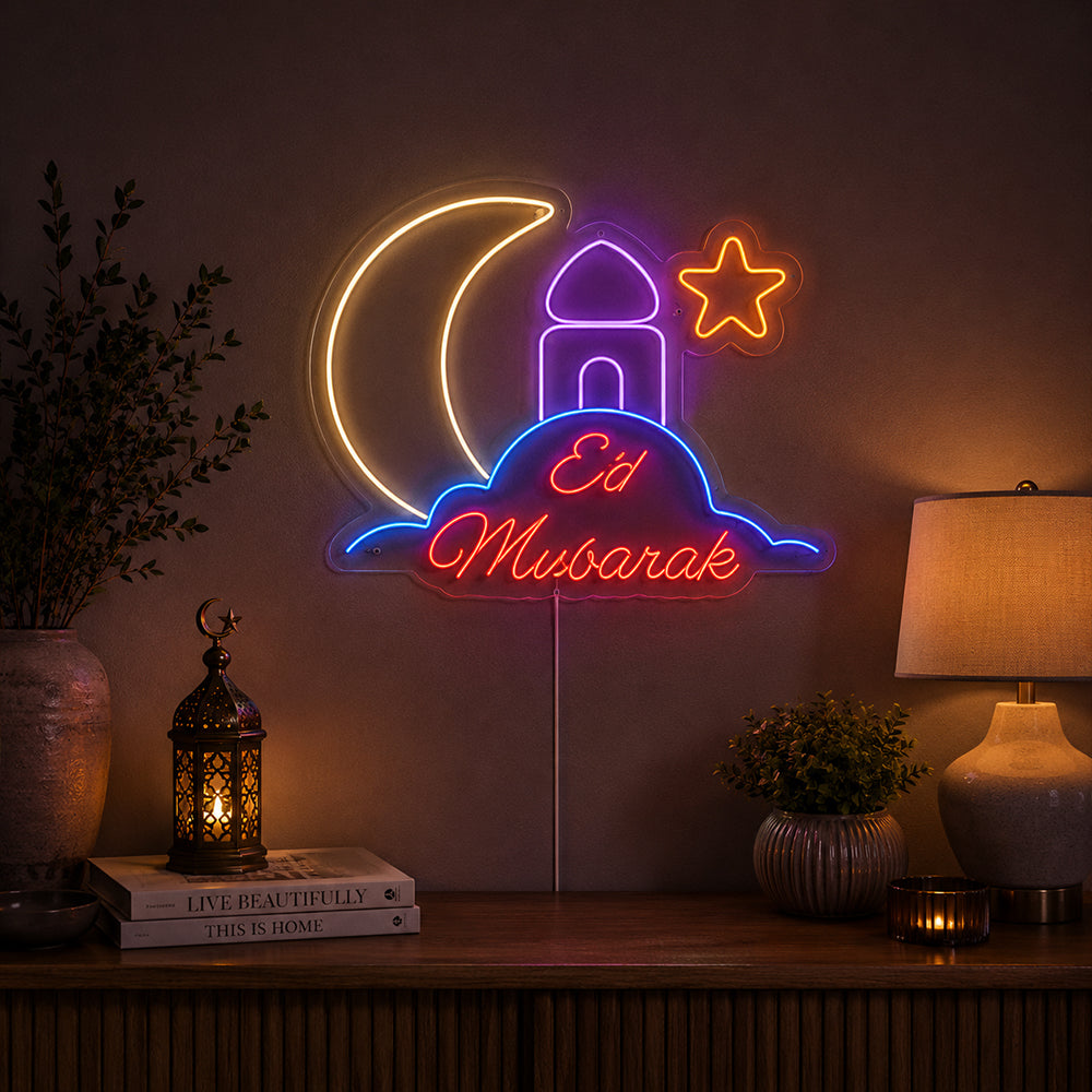 Eid Mubarak førte neonskilt - Planet Neon lavet i London Neon -tegn