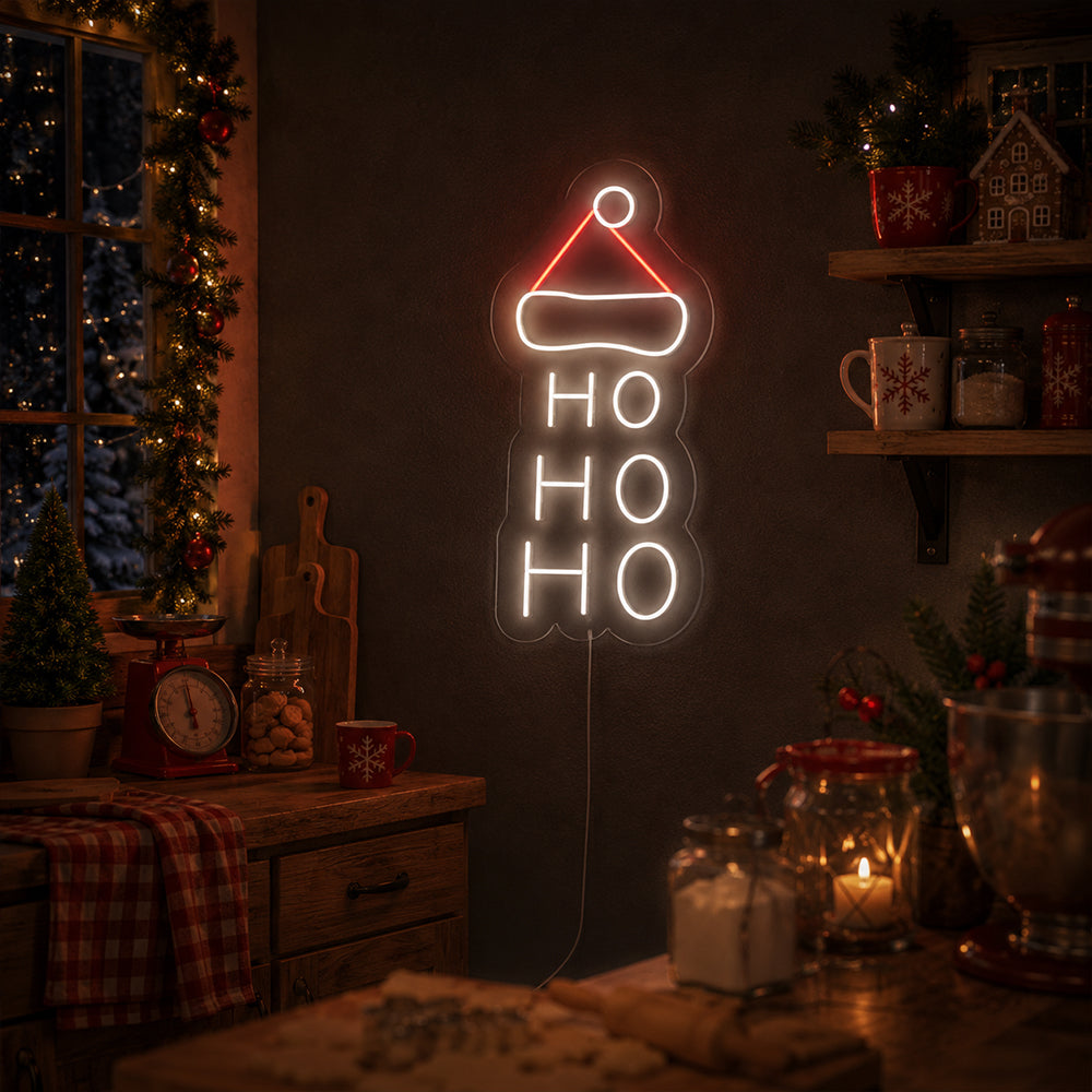 Ho ho ho Insegna al neon a LED - Insegne al neon natalizie realizzate a Londra