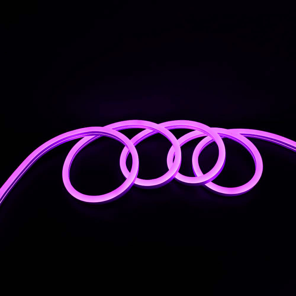 Jeg LumoS 15x25mm lilla fleksibel IP65 dimbar LED neonstripelys 12V 14W/m