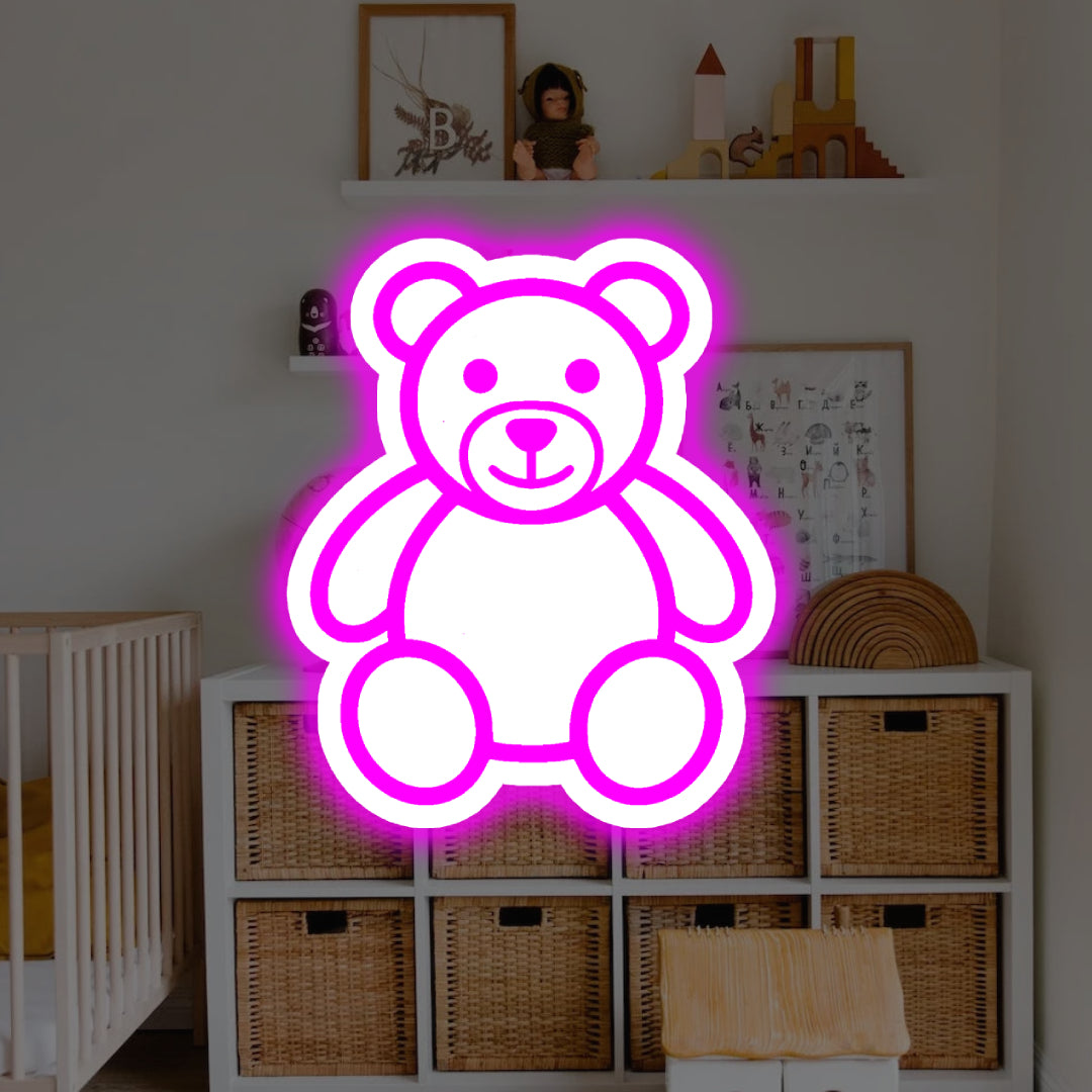 Bamse bagbelyst LED neonskilt