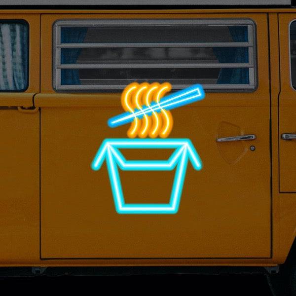 Noodle Box LED Neon Sign - Made in London Food Restaurants Neon Signs - Planet Neon